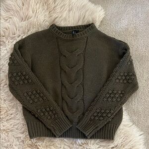 Olive Cable Knit Sweater